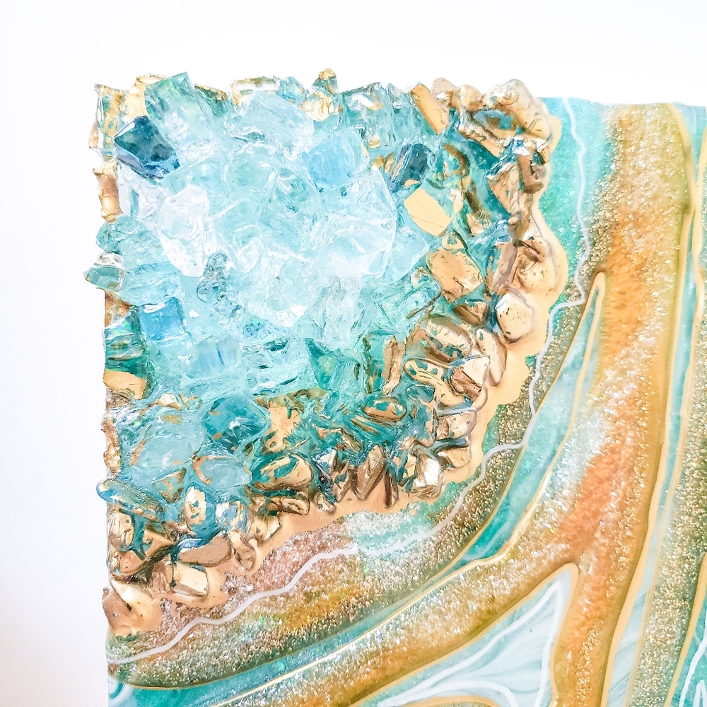 SOLD - Geode Wall Art/Decorative Piece - Picture 4 of 16